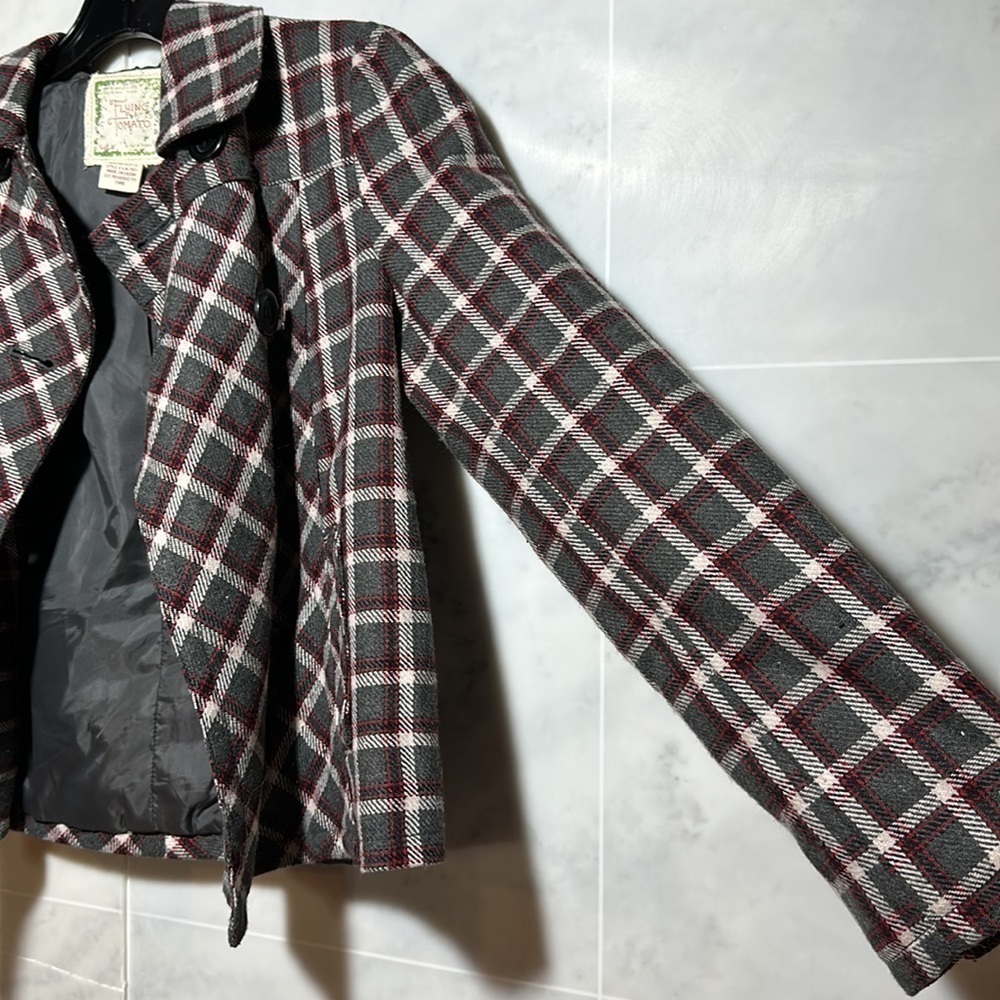 - Flying Tomato Checkard Pea coat size S - Picture 6 of 9